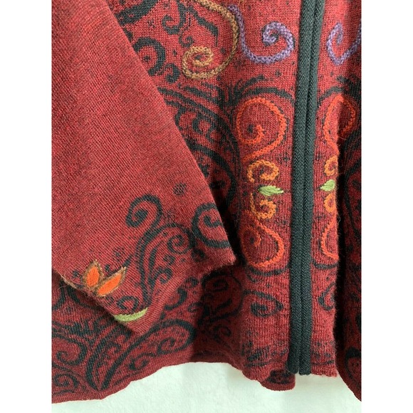 Women's INVISIBLE WORLD Sz. XL Arabesque Reversible Baby Alpaca Cardigan Sweater - Picture 3 of 12